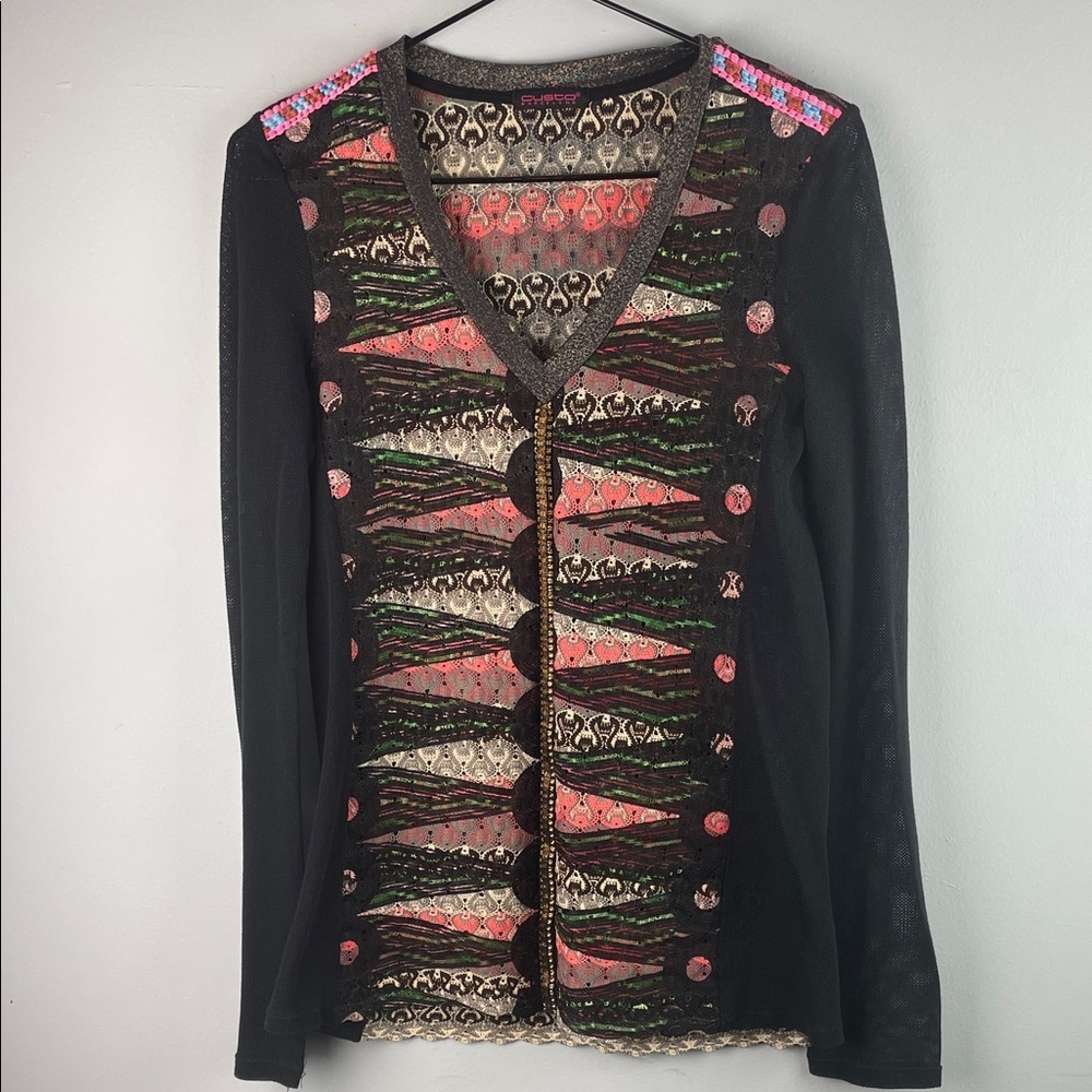 Custo Barcelona Multicolor Long Sleeve Top Size S